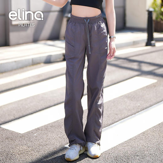 一恋•普拉提 2025春季新款轻盈速干休闲裤宽松褶皱系带运动裤QC3021 商品图1