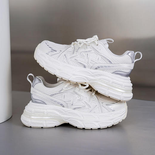 【厚底增高】西村名物2025年春季新款超轻舒适厚底增高百搭老爹鞋休闲运动鞋T25CM38951 商品图2