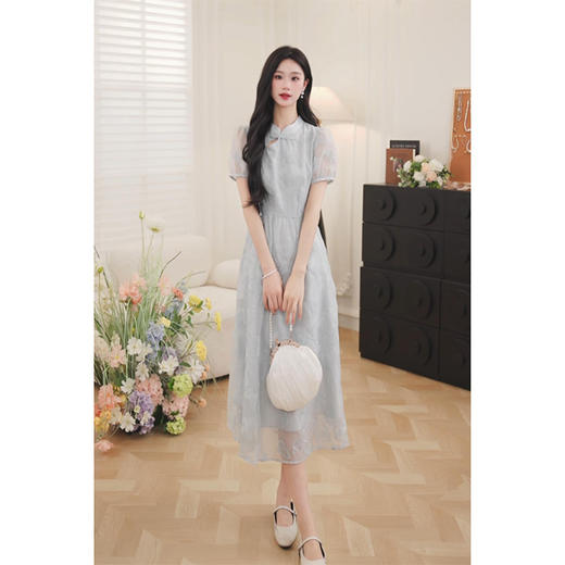 鹿向南「青山有菲」新中式连衣裙2025夏季新款温柔气质长裙QJD00292 商品图2