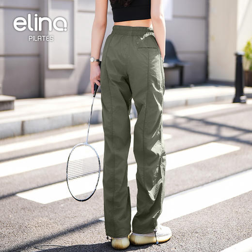 一恋•普拉提 2025春季新款轻盈速干休闲裤宽松褶皱系带运动裤QC3021 商品图8