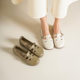 西村名物2025年夏季新款舒适软底平跟中式风前镂空浅口单鞋T25AE14991