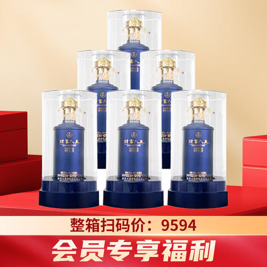 【年中大促】五粮液股份 财富人生 蓝韵 52度 浓香型 500ml x6 商品图0
