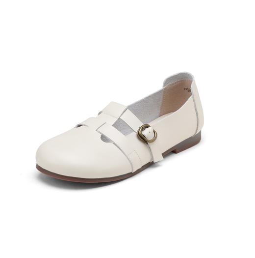 西村名物2025年夏季新款舒适软底平跟中式风前镂空浅口单鞋T25AE14991 商品图7