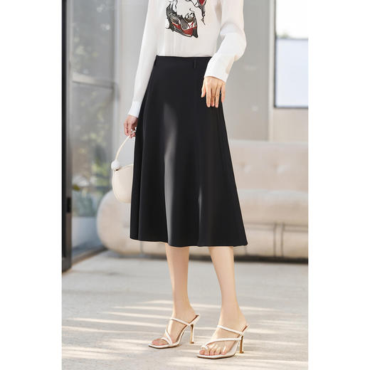 剩S/XXL/M/XL 米思阳2025夏季新款优雅赫本风伞裙遮胯显瘦A字半身裙5731 商品图6