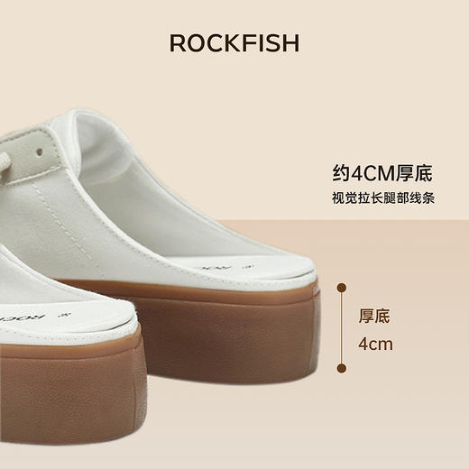 Rockfish 英国901不怕湿包头半拖外穿厚底增高德训帆布鞋凉拖鞋 商品图3