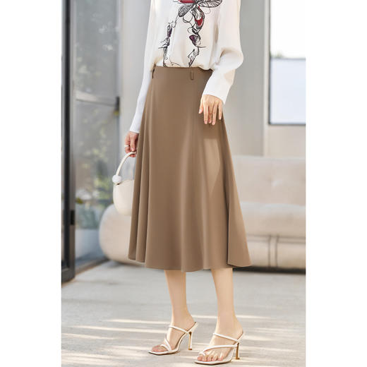 剩S/XXL/M/XL 米思阳2025夏季新款优雅赫本风伞裙遮胯显瘦A字半身裙5731 商品图2