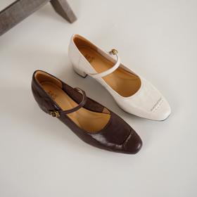 西村名物2025年春季新款舒适软底低跟中式风玛丽珍浅口单鞋T25AE15681