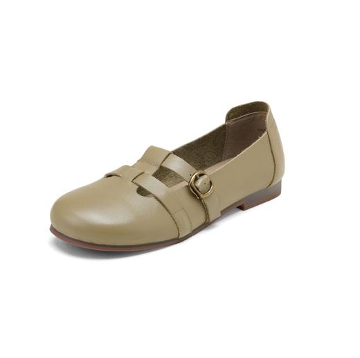 西村名物2025年夏季新款舒适软底平跟中式风前镂空浅口单鞋T25AE14991 商品图8