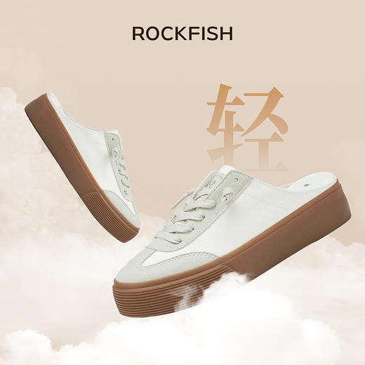 Rockfish 英国901不怕湿包头半拖外穿厚底增高德训帆布鞋凉拖鞋 商品图1