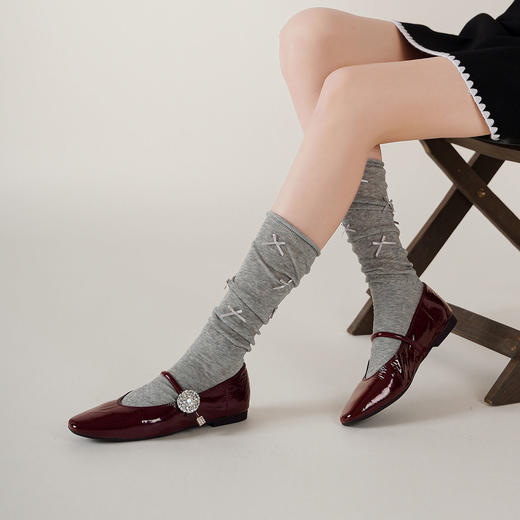 【新款玛丽珍】西村名物2025年夏季新款舒适软底平跟中式风玛丽珍浅口单鞋T25AE15671 商品图8