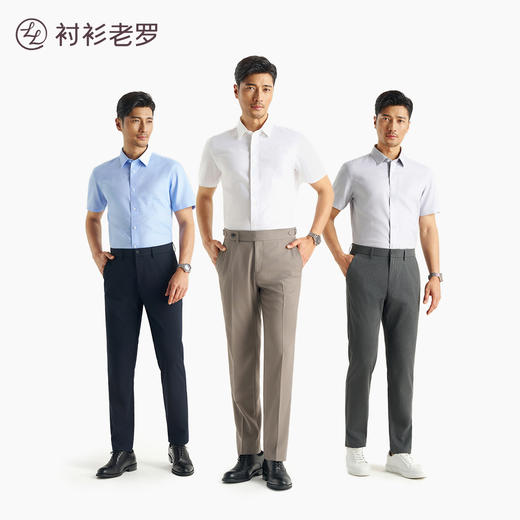 【皇家古纺一号】牛津纺纯棉短袖衬衫255G0F610S 商品图3