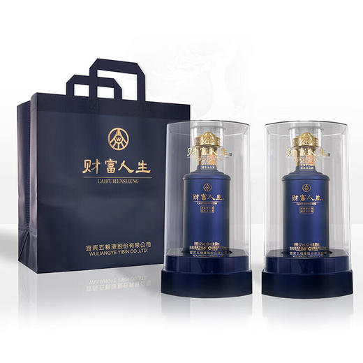 【年中大促】五粮液股份 财富人生 蓝韵 52度 浓香型 500ml x6 商品图2