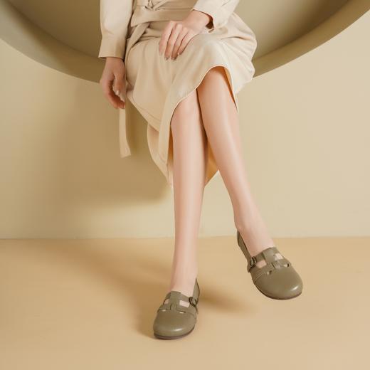 西村名物2025年夏季新款舒适软底平跟中式风前镂空浅口单鞋T25AE14991 商品图1