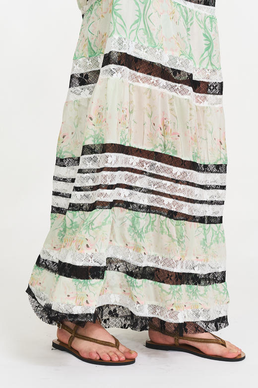 Zinnia蕾丝拼接超长连衣裙 商品图5