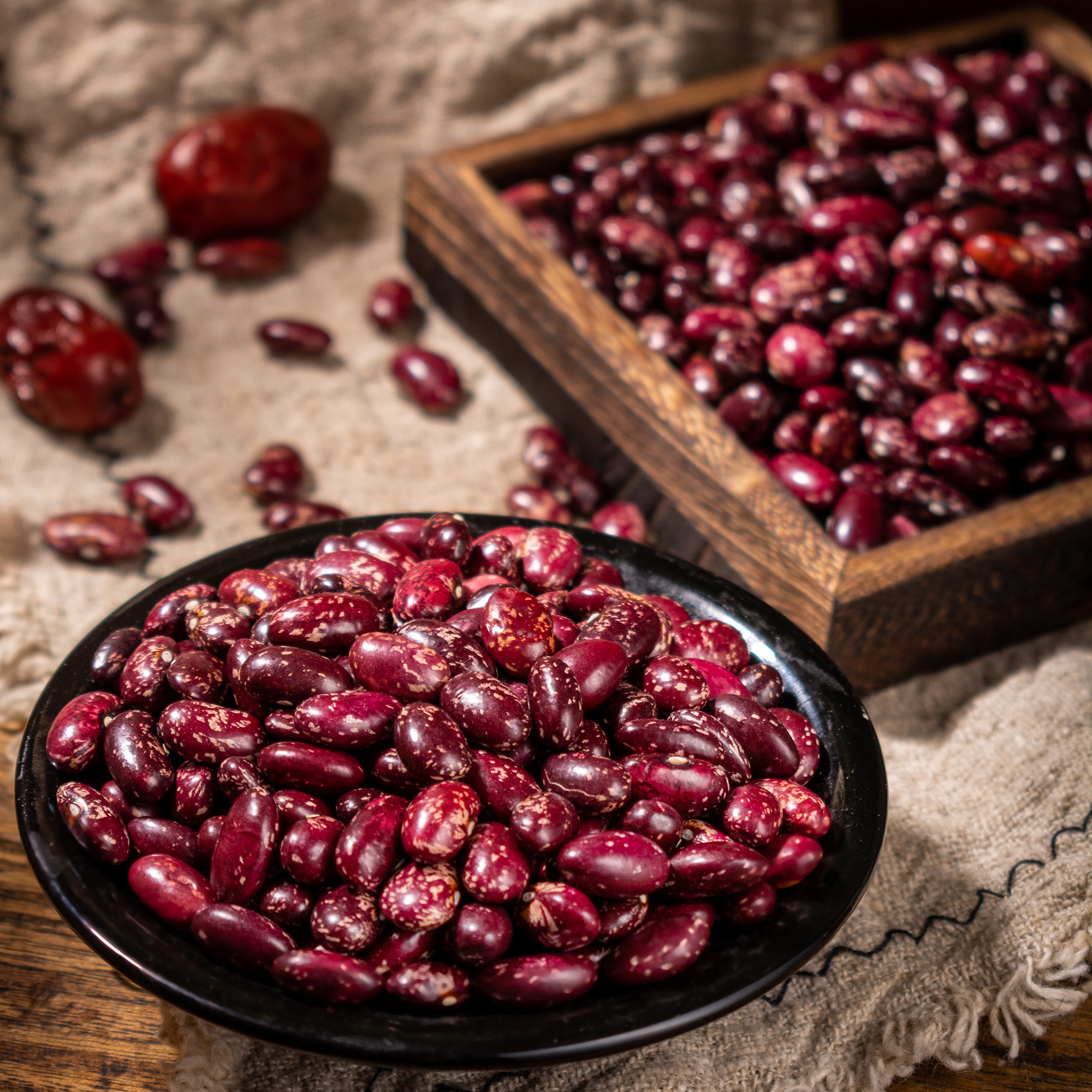 云南金丝豆新货农家红花豆孔雀豆紫花芸豆老品种豆子500g/袋