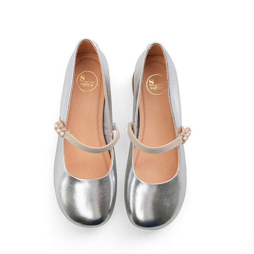 Safiya/索菲娅2025春夏圆头浅口玛丽珍软底百搭珍珠仙女风单鞋 SFD1111147/SFD3111147 商品图11