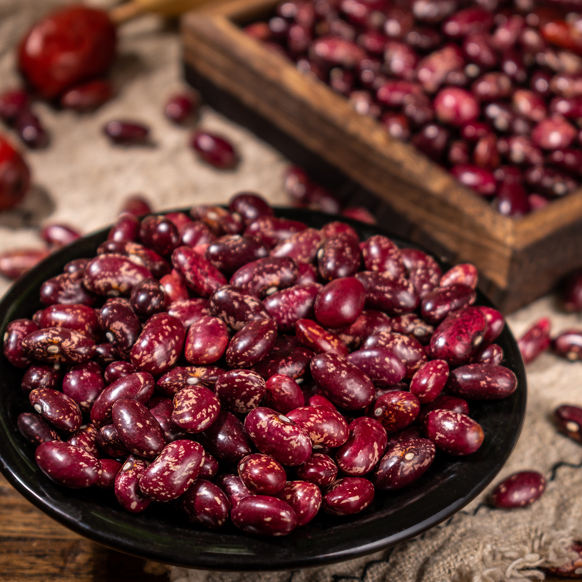 云南金丝豆新货农家红花豆孔雀豆紫花芸豆老品种豆子500g/袋