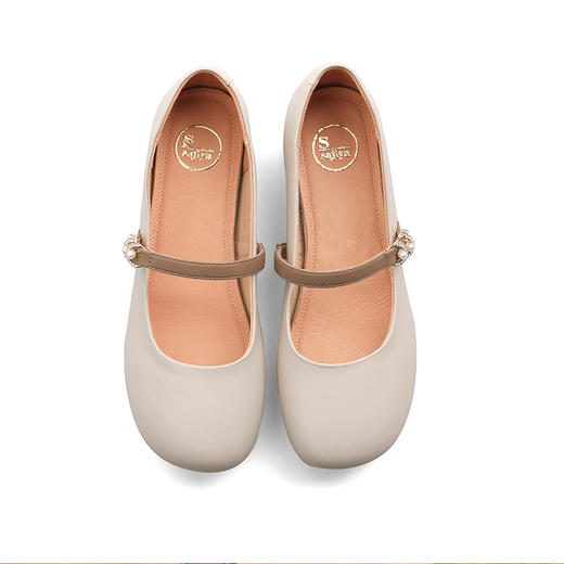 Safiya/索菲娅2025春夏圆头浅口玛丽珍软底百搭珍珠仙女风单鞋 SFD1111147/SFD3111147 商品图8