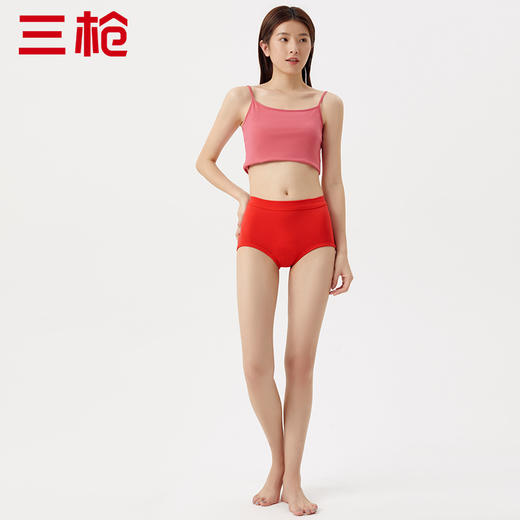 Threegun三枪 【舒肤棉】罗纹弹力女士三角内裤（1条装）-40798B011 商品图2