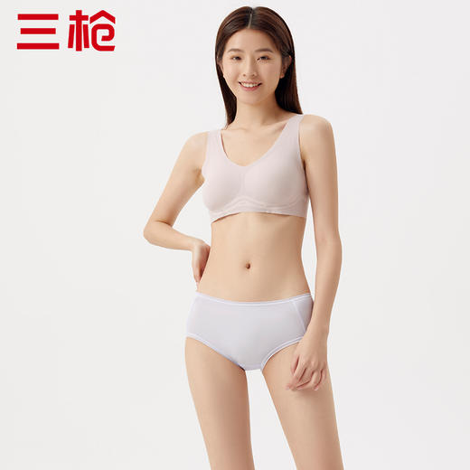 Threegun三枪 【丝柔长绒棉】中腰女士三角内裤-40744B111 商品图7
