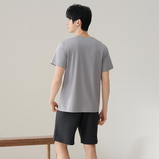 芬腾睡衣男士夏季短袖短裤纯棉薄款可外穿休闲宽松家居服套装男款 商品图3