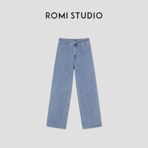 ROMI STUDIO“松弛随性”棉质斜纹高士线YKK直筒牛仔裤 RW24AX81382 商品图4