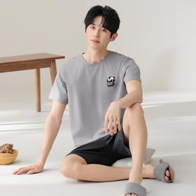 芬腾睡衣男士夏季短袖短裤纯棉薄款可外穿休闲宽松家居服套装男款