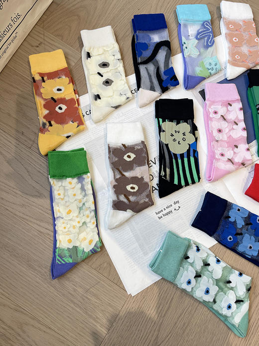 现货 THS-无 mari家 有故事的袜子 夏季彩色水晶丝袜 13色 CU1284 商品图1