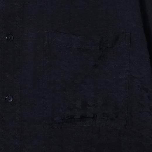 252016夏季高级感新款韩版纯色暗纹提花短袖衬衫下摆松紧设计百搭衬衣 商品图3