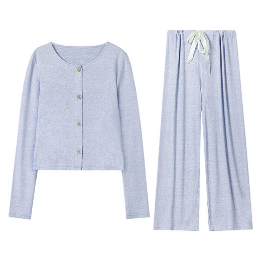 武汉爱帝 小香风女式花纱长袖长裤套装 商品图11