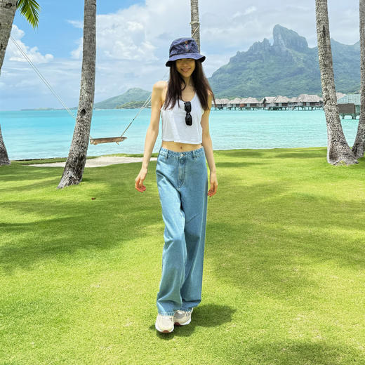 ROMI STUDIO“松弛随性”棉质斜纹高士线YKK直筒牛仔裤 RW24AX81382 商品图1