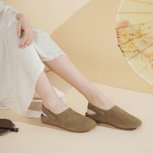 西村名物2025年夏季新款舒适平底后空圆头单鞋勃肯鞋T25AH16081 商品图8