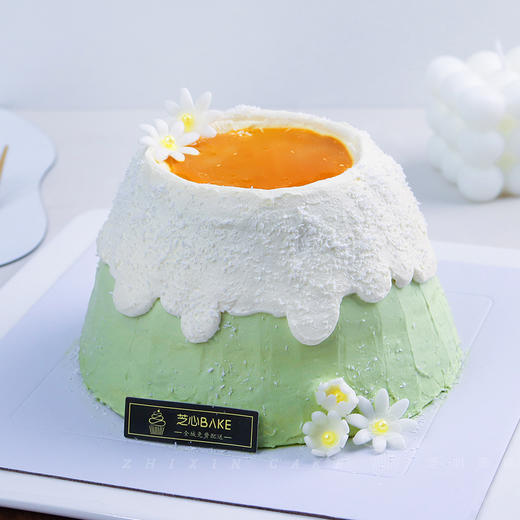 【火山流心】白霜花簇，意境梦幻满甜蜜-水果生日蛋糕 商品图0