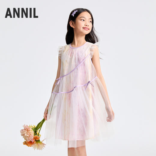女童网纱灵动甜美连衣裙夏季新款安奈儿童装EG523084 商品图1