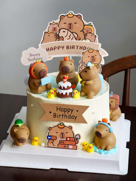 「卡皮巴拉·精致公仔版」100%动物奶油（附图6寸加高·提前6小时预订） 商品图0