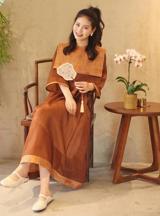 【线上专属】连衣裙(23707125-朱石栗) 商品图0