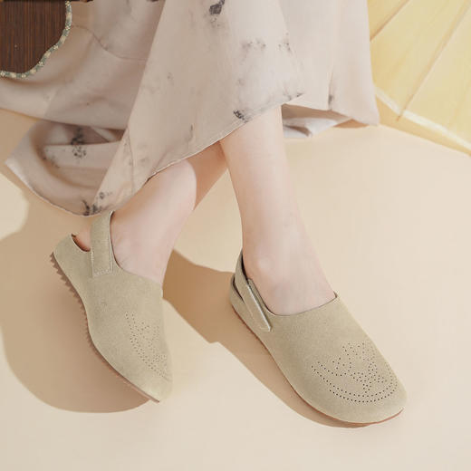 西村名物2025年夏季新款舒适平底后空圆头单鞋勃肯鞋T25AH16081 商品图4