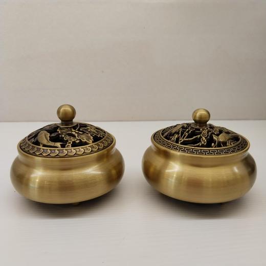 连年有余/喜上眉梢°迷你三足仿古色铜香炉 商品图0