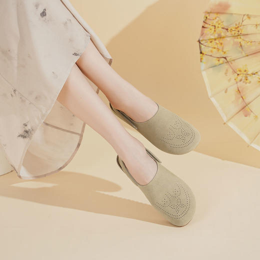 西村名物2025年夏季新款舒适平底后空圆头单鞋勃肯鞋T25AH16081 商品图2