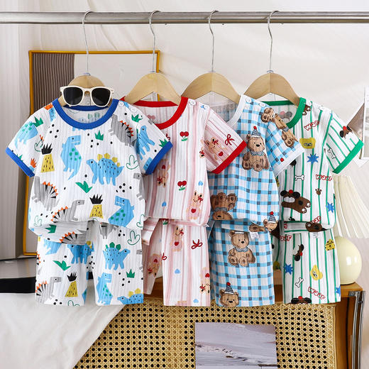 【👊王牌口碑❗39.9任选2套】儿童短袖套装女童夏季纯棉衣服两件套韩版童装男宝宝T恤夏装聚 商品图0