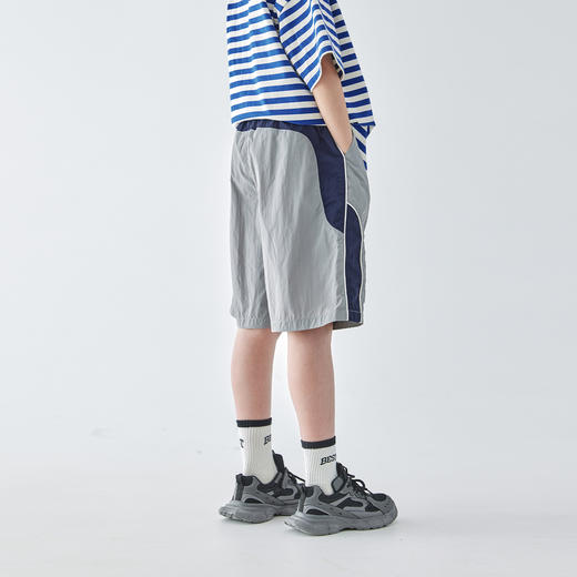 蓝汽水2025年新款夏季男童亲子休闲拼接短裤轻量化宽松运动五分裤 商品图4