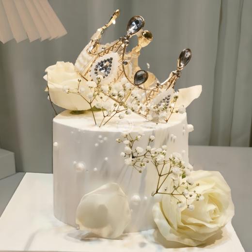 『鲜花皇冠』水晶皇冠唯美女神生日蛋糕 商品图0