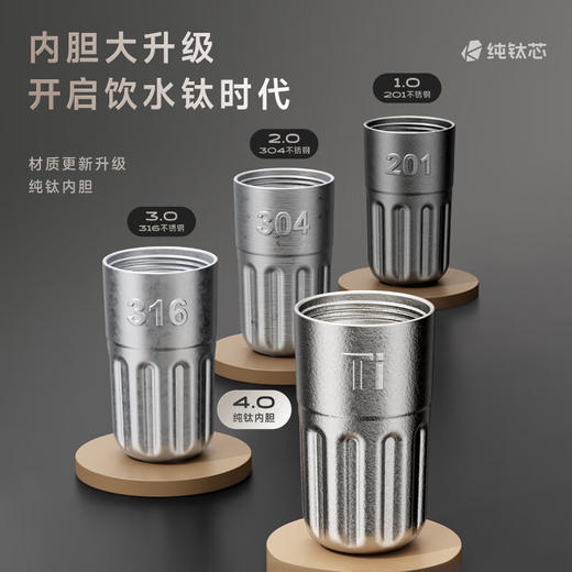 物生物钛杯男女纯钛保温杯显温咖啡杯情侣水杯礼盒装杯子送礼生日礼物 商品图3
