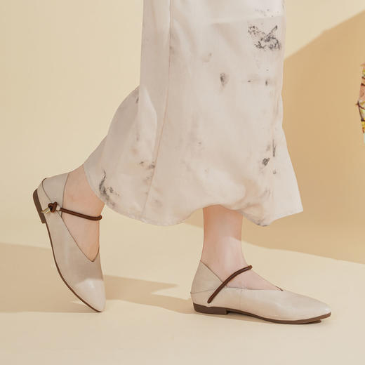 西村名物2025年春季新款舒适低跟新中式风优雅玛丽珍单鞋T25AE16091 商品图2