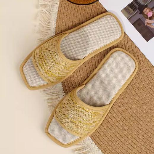 【多样屋专柜】多样屋开口编织拖鞋 四季棉麻拖鞋女家居室内情侣拖鞋 商品图3