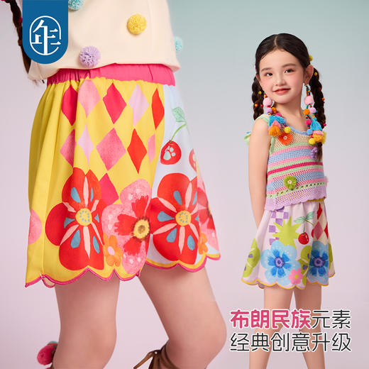 年衣短裤2025年夏新款女孩新中式民族风宽松甜美百搭莓果达利‌短裤 商品图4