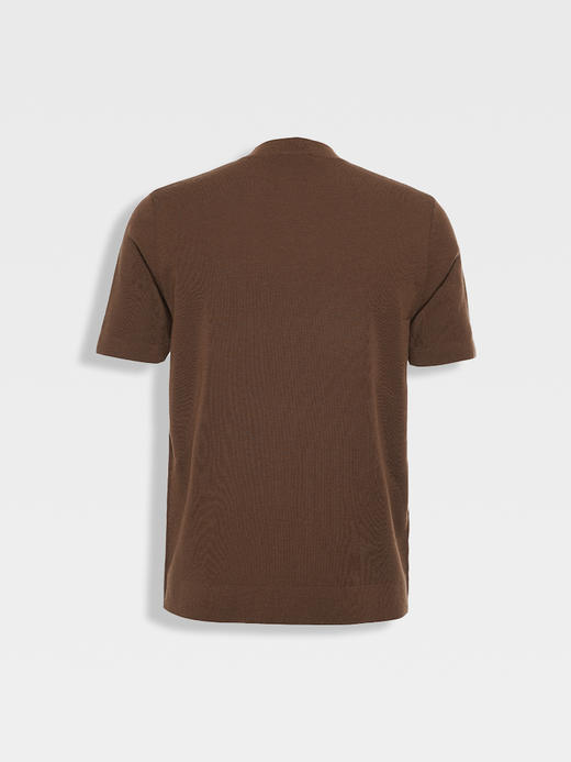 callisto咖啡色绵羊毛混纺短袖毛衣 商品图1