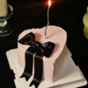 『心形蛋糕』高级黑色蝴蝶结女神生日蛋糕 商品缩略图0