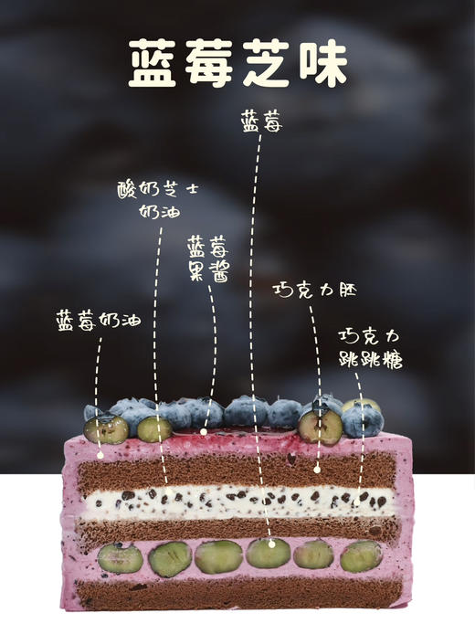 【蓝莓芝味】酸奶芝士奶油搭配怡颗莓蓝莓～酸酸甜甜花青素爆炸的一只糕 商品图1