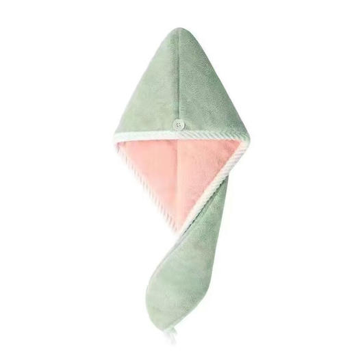 【专柜多样屋】多样屋干发帽 柔软强吸水加厚浴帽珊瑚绒包头巾速干毛巾绿粉 商品图2